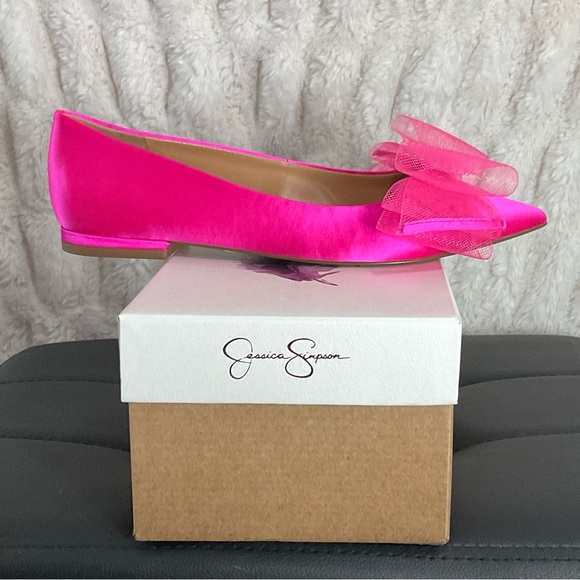 Jessica Simpson Elspeth Women’s Satin Bow Flats - Picture 4 of 7